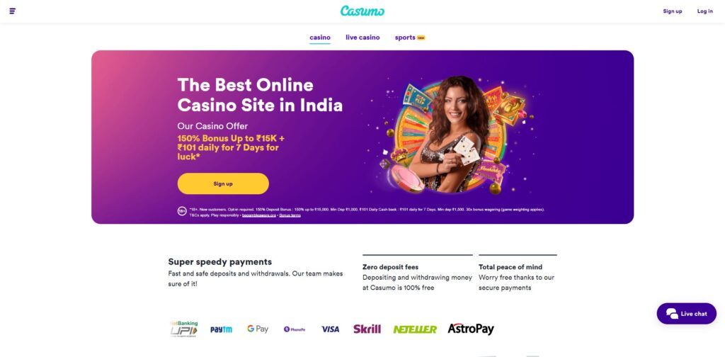 Casumo Casino Website Design